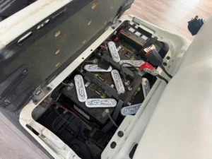 2011 E Z GO RXV 2+2 Battery Electric 4 Passenger Golf Cart for Sale (White) (13)