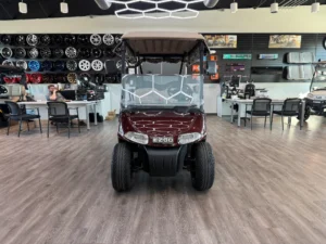 2012 E Z GO RXV 2+2 Battery Electric 4 Passenger Golf Cart for Sale (Maroon) (2)