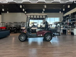 2012 E Z GO RXV 2+2 Battery Electric 4 Passenger Golf Cart for Sale (Maroon) (4)