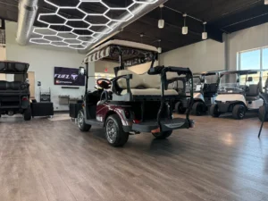 2012 E Z GO RXV 2+2 Battery Electric 4 Passenger Golf Cart for Sale (Maroon) (5)
