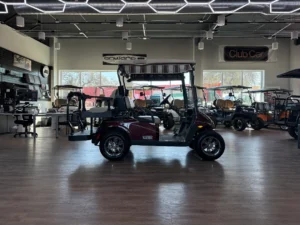 2012 E Z GO RXV 2+2 Battery Electric 4 Passenger Golf Cart for Sale (Maroon) (8)