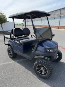 2020 Club Car Tempo 48 Volt Electric 4 Passenger Lifted Golf Cart for Sale (Blue) (5)