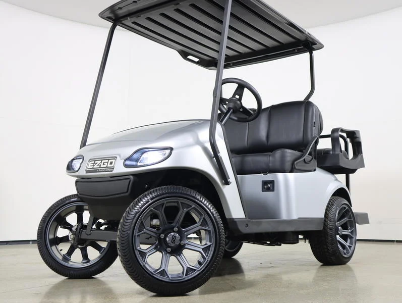 2018 E Z GO TXT Gas 4 Passenger Golf Cart for Sale(Platinum Silver) (1)
