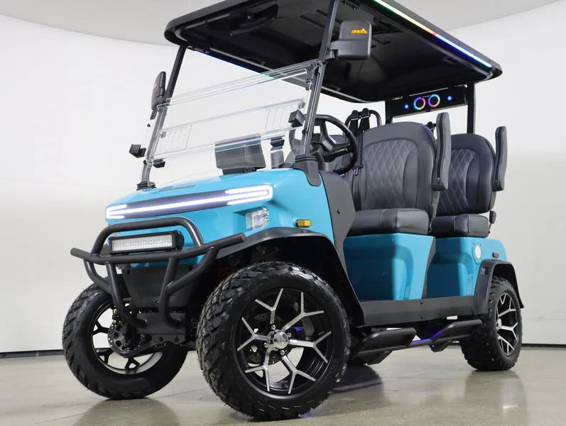 2026 Denago EV Rover XL Lithium 4 Passenger Golf Cart for Sale (Aqua) (1)