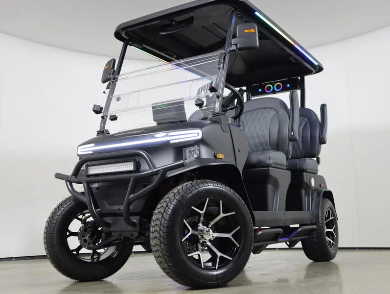 2026 Denago EV Rover XL Lithium 4 Passenger Golf Cart for Sale (Matte Black) (1)
