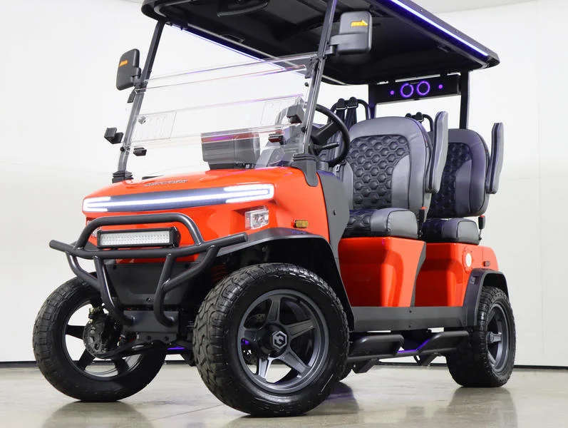 2026 Denago EV Rover XL Lithium 4 Passenger Golf Cart for Sale (Scarlet) (1)